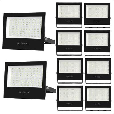 Kit 10 Refletor Holofote de LED Slim TECH 100W 3000K Preto Bivolt Blumenau Iluminação