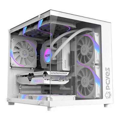Gabinete Gamer Forcefield Mini White Ghost GFFMNWG Mini-tower Vidro Temperado Branco Pcyes