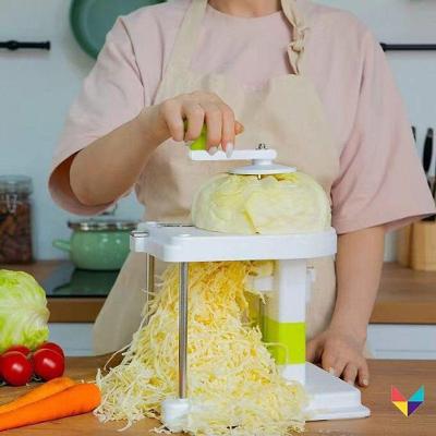 Cortador de Vegetais Manual Multifuncional Plástico e Metal para Cozinha Bege Top Rio Comercial