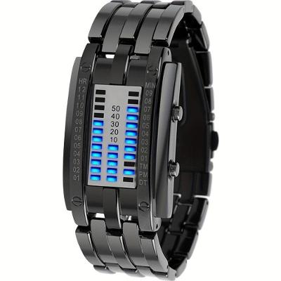 Relógio Eletrónico Desportivo Unissexo Digital Led Fashion Negra Sanda