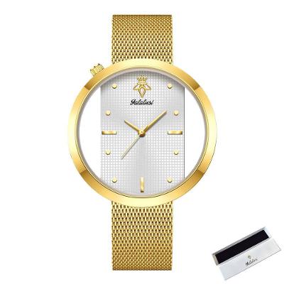 Relógio de Pulso Feminino de Quartzo de Luxo Analógico e Digital Branco Sanda