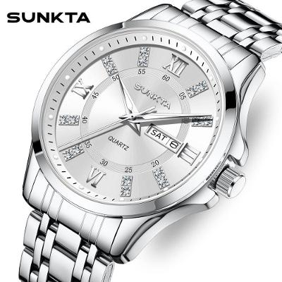 Relógio de Pulso Feminino de Quartzo com Pulseira de Aço Inox Cinza Sunkta