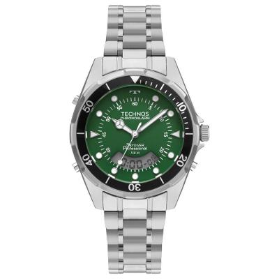 Relógio Masculino Skydiver Ana Digi Pulseira Aço Inox Prata Technos Wt2060ab-1v