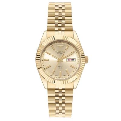 Relógio Masculino 8205PV-1X Automático Pulseira de Aço Dourado Technos