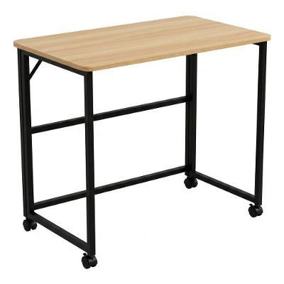 Mesa Escrivaninha Dobrável Industrial 80cm Marrom em MDF MDP para Escritório Utibom