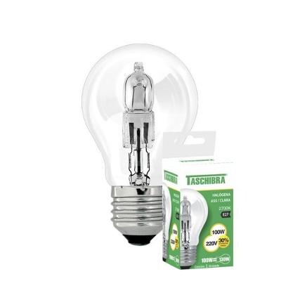 Kit 100 Lâmpadas Halógena A55 100W E27 2700K Amarelo Quente Taschibra 220V