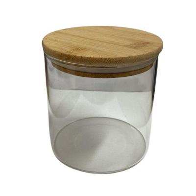Pote Hermético de Vidro Borossilicato 800ML com Tampa de Bambu para Cozinha Transparente Lehaví