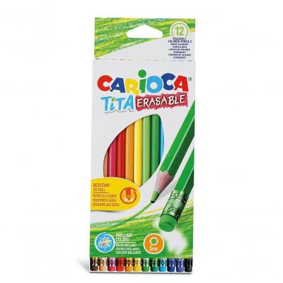 Kit de Lápis de Cor Apagáveis com Borracha Kit 24Lápis de Cor com Borracha 24 Lápis