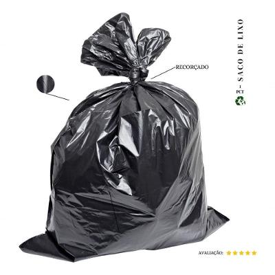 Saco de Lixo 50L Reforçado de Plástico Preto com 20 Unidades Higipack
