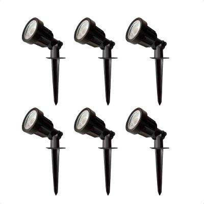 Kit 06 Espetos para Jardim Destaco LED 5W 6500K Branco Frio Preto Bivolt Taschibra
