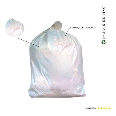 Saco de Lixo 20L Reforçado Plástico Branco para Cozinha com 100 Unidades Higipack