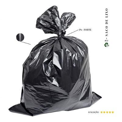 Saco de Lixo P6 100L Forte 0,08 Micras Preto com 100 Unidades Higipack