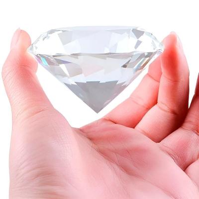 Pedra Decorativa Formato Diamante Cristal Peso de Papel Transparente para Decoração
