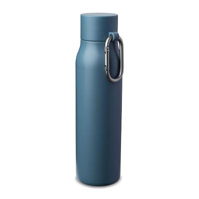 Garrafa Térmica Inox Parede Dupla 550ML com Mosquetão Azul Celeste Asia Import