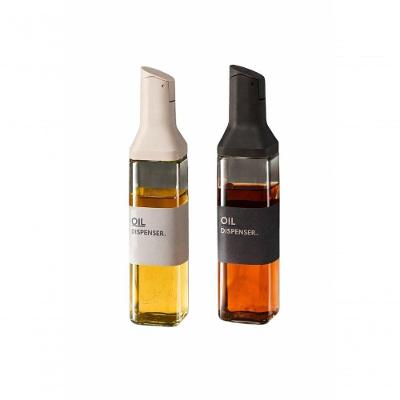 Galheteiro de Vidro Quadrado Tampa Plástica 500ML para Azeite Óleo Vinagre Transparente Top Rio