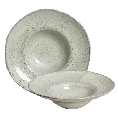 Prato para Massa e Risoto Orgânico de Cerâmica 6,5x28cm Pistache Porto Brasil