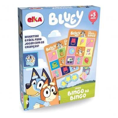 Jogo de Tabuleiro Infantil Bingo da Bluey 1251 de Palavras para Crianças Acima de 5 Anos Elka