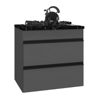Balcão para Cooktop Suspenso Milano MP2415 1 Porta 1 Prateleira MDP MDF 70cm Cinza Grafite