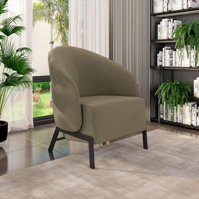 Poltrona Decorativa Kenya G33 para Sala de Estar em Veludo Preto-castor Gran Belo