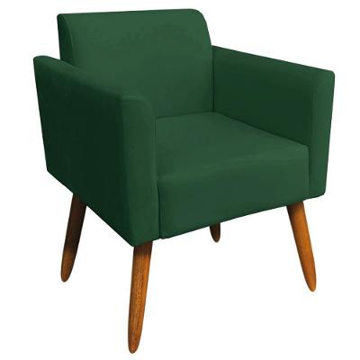 Poltrona Decorativa Isabella Suede Confortável Verde G19 Gran Belo