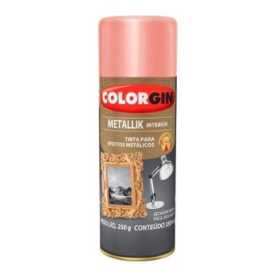 Tinta Spray Acrílica Metálica Spray Metallik Rose Gold 56 Rosê 350ml Colorgin