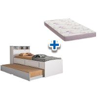 Colchão Solteiro Physical Ortobom (2un) + Bicama Ravena Branco - 1
