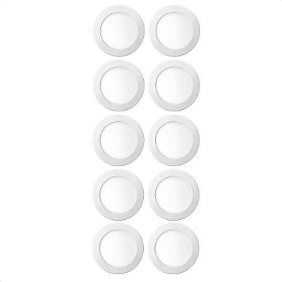 Kit 10 Painéis de LED Redondo Embutir 12W 4100K Neutro Suave Bivolt Blumenau Iluminação