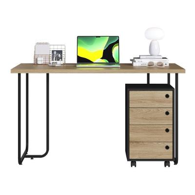 Mesa Escrivaninha com Gaveteiro P1069 e P1072 Industrial 4 Gavetas 135cm Preto Placa & Ponto