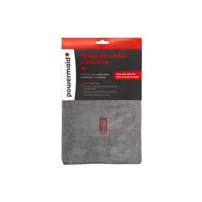 Pano de Chão com Furo 60x50cm para Limpeza Tecido de Alta Resistência Vermelho Powermaid