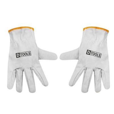 Luva de Proteção em Vaqueta para Trabalho Profissional com Ajuste Elástico Dtools
