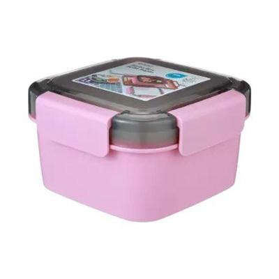 Kit Saladeira com 2 Níveis e Talher 1,1L em PP para Marmita Rosa Miniso Brasil