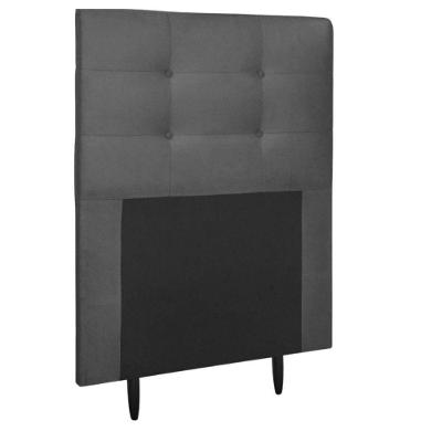 Cabeceira Estofada Cama Solteiro 90 Cm Helena Suede Cinza
