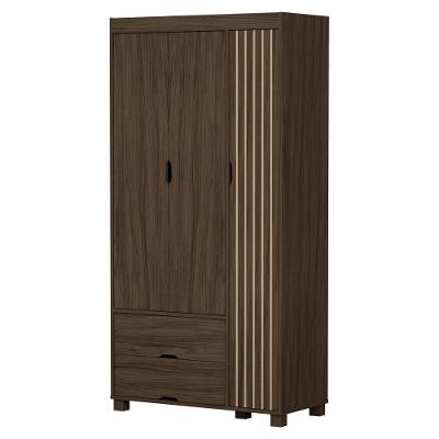 Guarda Roupa Solteiro Bela 3 Portas de Bater 2 Gavetas Mdf Chocolate Milani Movelaria