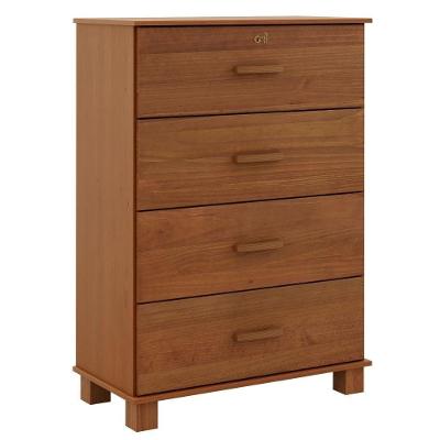 Cômoda 1138C 4 Gavetas Madeira Maciça Taeda Marrom Milani Movelaria
