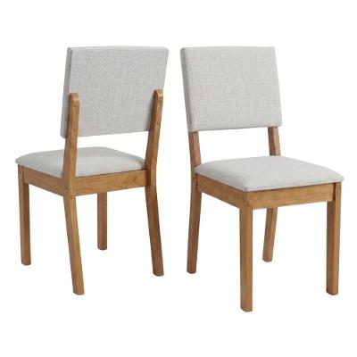 Conjunto 2 Cadeiras Estofadas Linda Estrutura MDF-MDP Linho Bege Viero Móveis