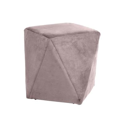 Puff Decorativo Blois Assento Espuma Revestimento Veludo Rosê Gran Belo