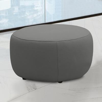 Puff Decorativo Mariele G88 Quadrado Assento Espuma Revestimento Couro Grafite Gran Belo