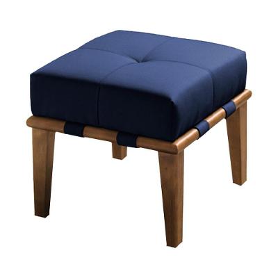 Puff Decorativo Martínez Veludo Assento Espuma Azul Mel 45cm Gran Belo