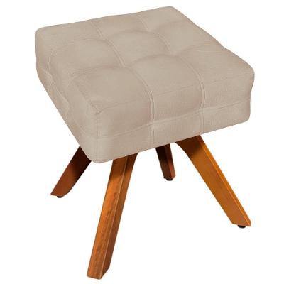 Puff Decorativo Karen Suede Giratório Assento Espuma Bege G19 Gran Belo