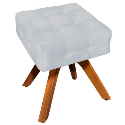 Puff Decorativo Giratório Karen Suede Assento Espuma Cinza G19 Gran Belo