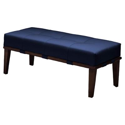Puff Decorativo Martínez G62 Assento Espuma Veludo Azul Imbúia Gran Belo