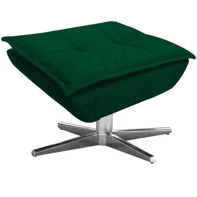 Puff Decorativo Charger G19 Base Giratória Assento Espuma Suede Verde Gran Belo