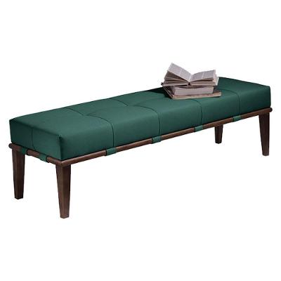 Recamier Decorativo Martínez 140cm Veludo Pés Madeira Verde-imbúia Gran Belo