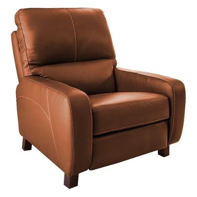 Poltrona Reclinável Viena Two Way Manual Couro Marrom Claro G40 para Sala de Estar Gran Belo