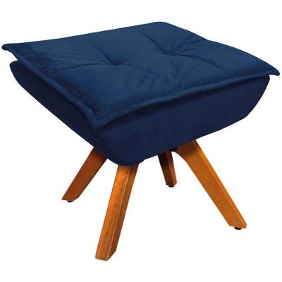 Puff Decorativo Charger G19 Base Giratória Suede Azul Marinho Gran Belo