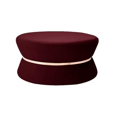 Puff Dhaka Redondo Veludo Vinho 95cm Assento Espuma D-28 Gran Belo