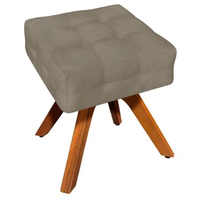 Puff Decorativo Karen Base Giratória Assento Espuma Suede Nude G19 Gran Belo