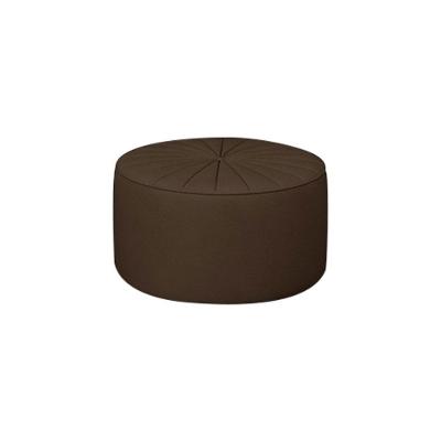 Puff Decorativo Round G45 de Sala de Estar Revestimento Pu Marrom Gran Belo