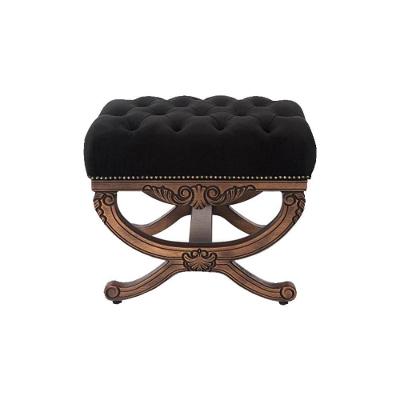 Puff Decorativo Arsenal G71 Assento Espuma D-33 Revestimento Preto Gran Belo