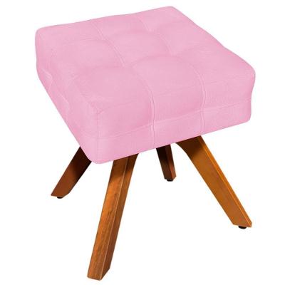 Puff Decorativo Karen Suede Giratório Assento Espuma Rosa G19 Gran Belo